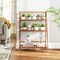 Costway 3 Tier Folding Shelf Stand Bamboo Flower Pot Display Rack Bookcase Organizer